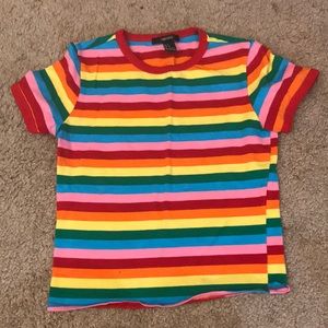Rainbow forever 21 shirt.